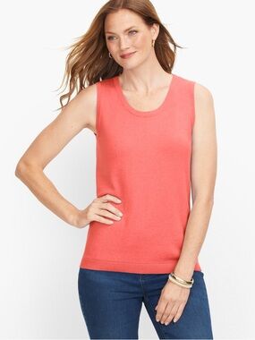 Talbots Coral Knit Sleeveless Tank Top